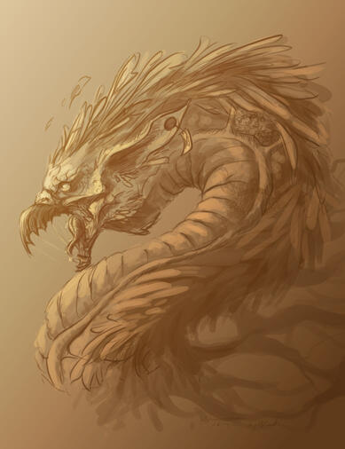Portrait in warm tones. No lineart colouring
